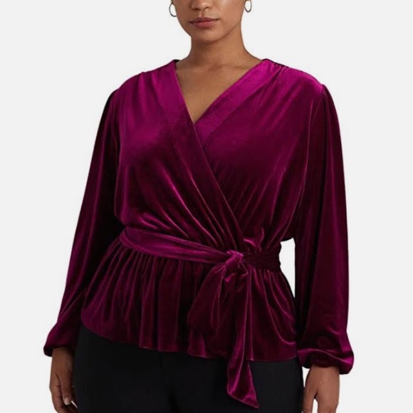 Lauren Ralph Lauren Tops - LAUREN, by Ralph Lauren velvet belted peplum top.